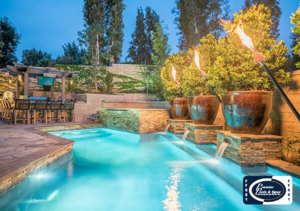 Inground Pool Fire Features By Premier Pools & Spas