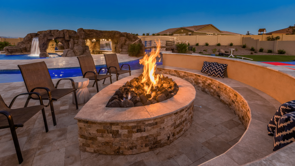 Outdoor Fireplaces - Pool Fire Feature