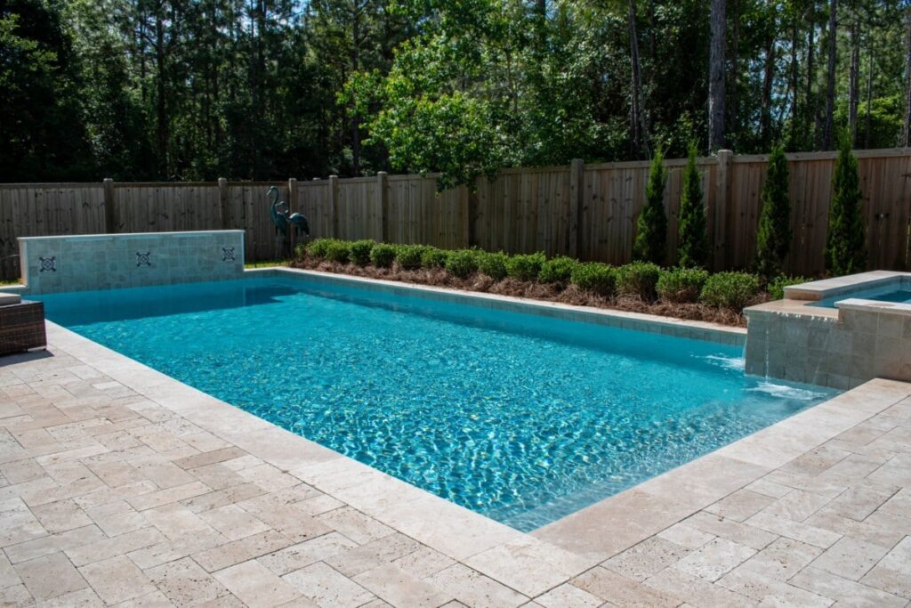  Rectangle Pool With Stone Border