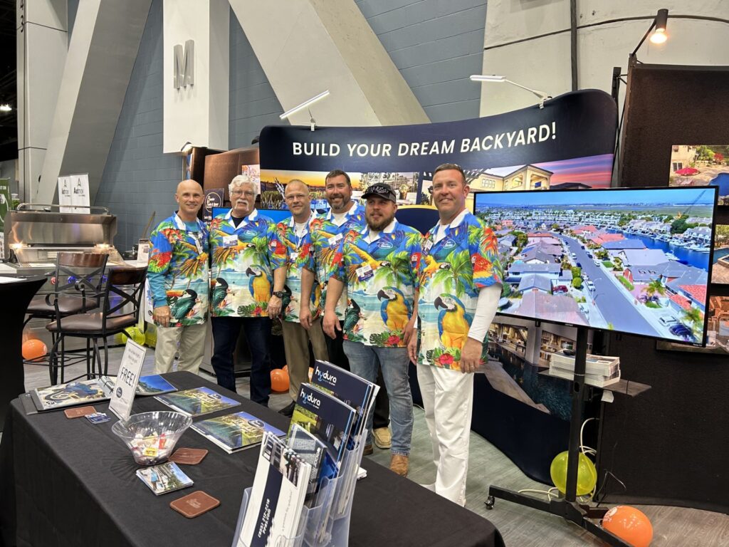 Group of men in colorful shirts