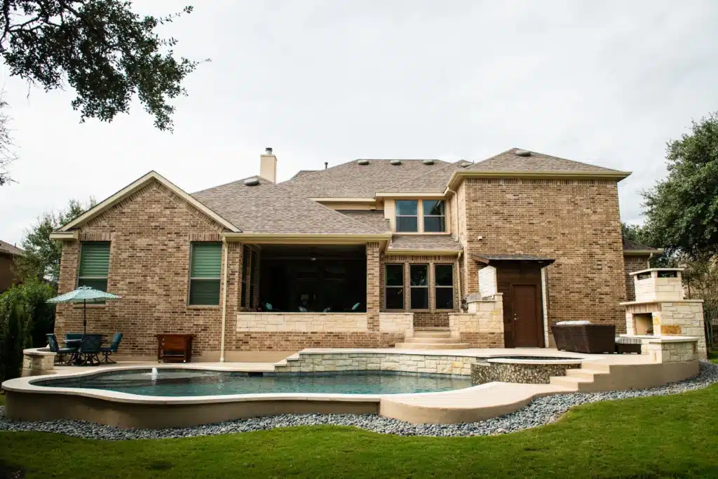 Modern home with elegant pool area