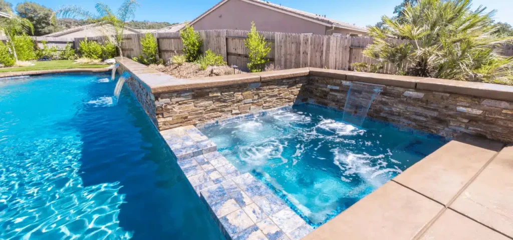 Luxury spa beside a swimming pool