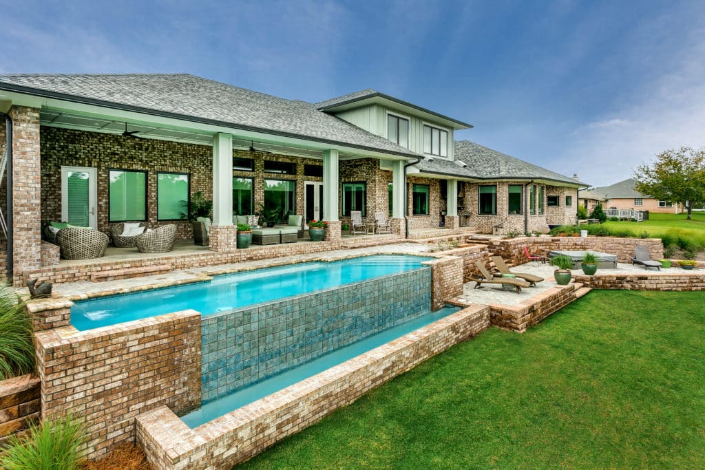Modern home with pool and patio