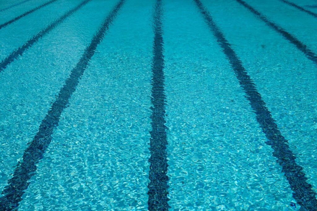 Clear water with lane markings