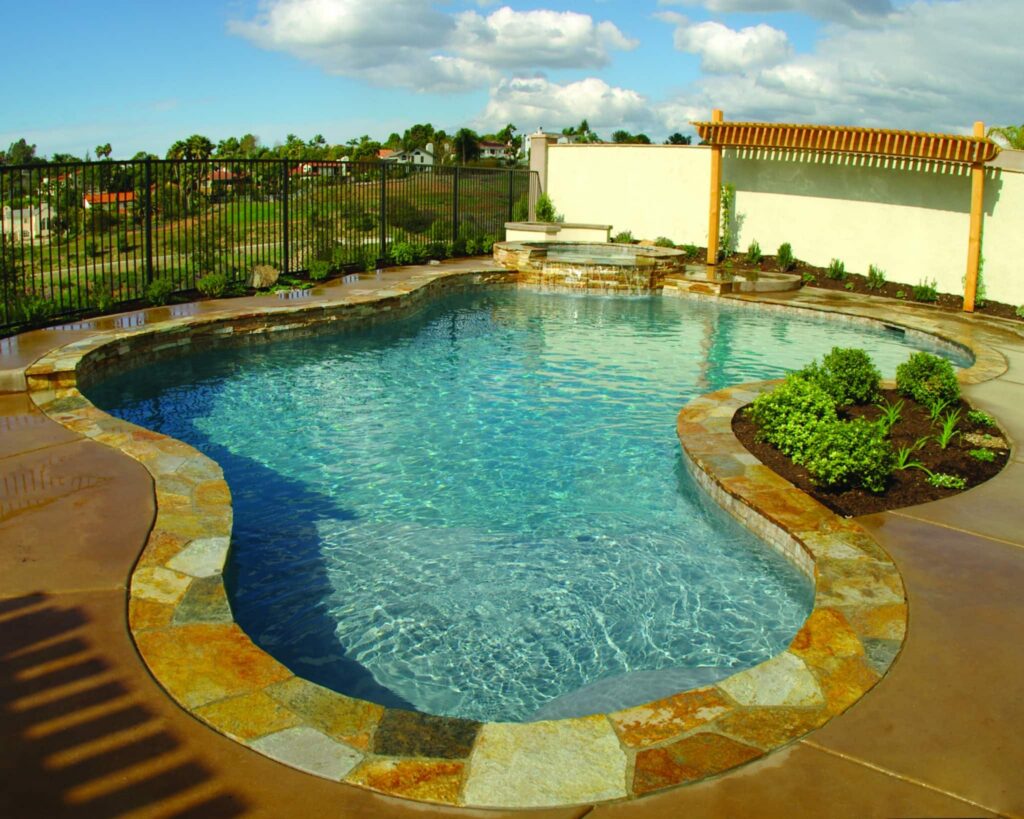 Beautiful pool with landscaped surroundings