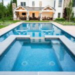 Elegant backyard with two swimming pools